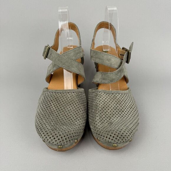 Korks By Kork Ease Clogs Womens 10‎ Green Studded Abloom Platform Slingback Boho - Picture 3 of 13